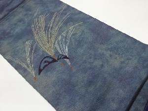 引箔抽象植物模様織出し袋帯